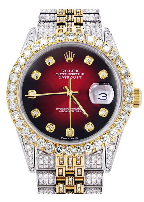 rolex iced out rotes zifferblatt|rolex iced out diamond bracelet.